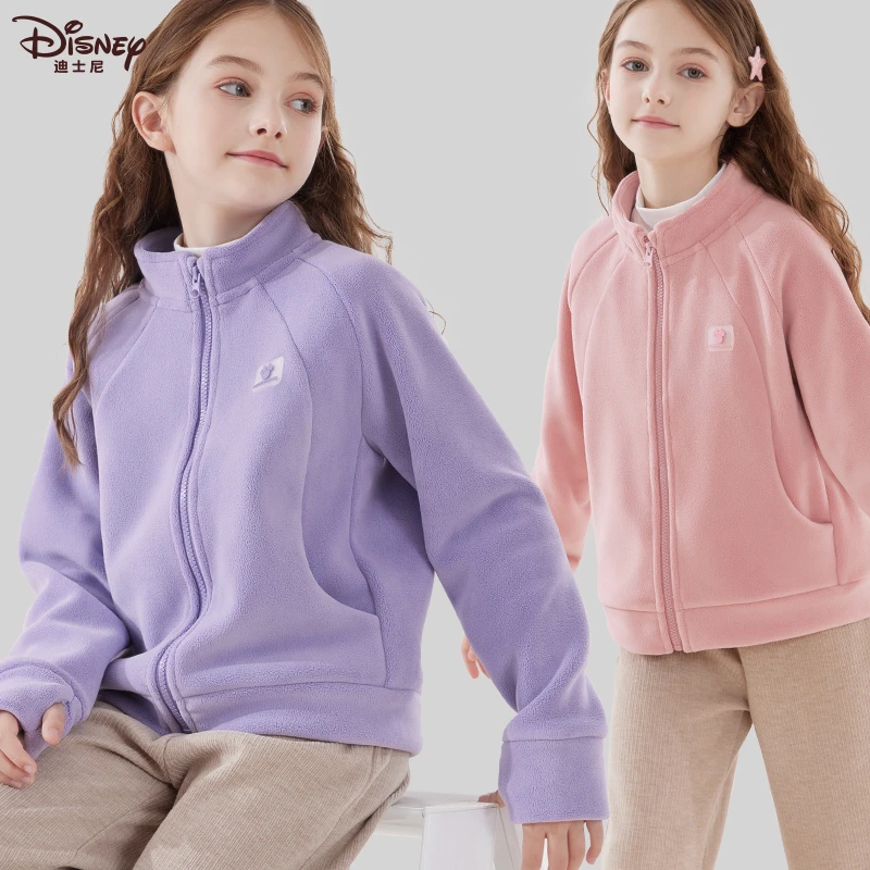 女童外套秋冬新款儿童棒球服中大童摇粒绒上衣洋气加绒冬装保暖