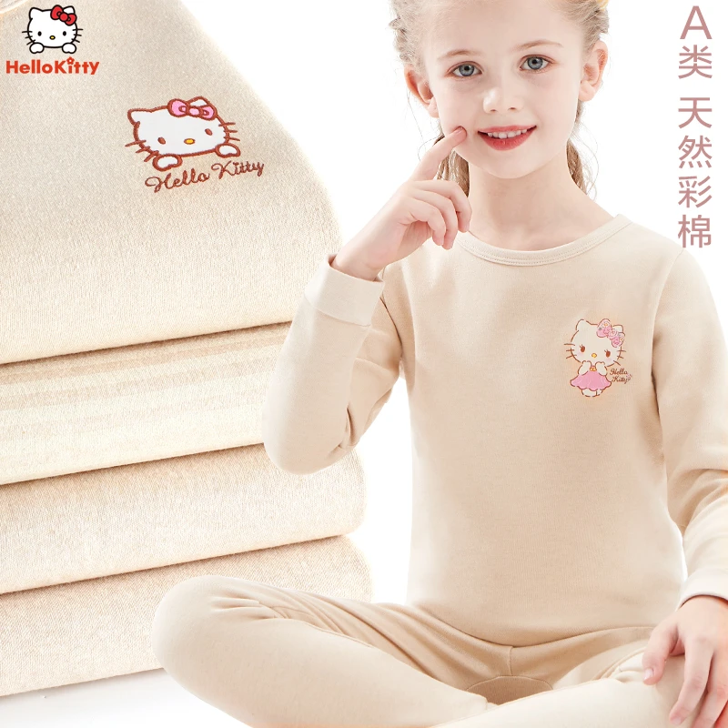 女童保暖内衣套装棉宝宝彩棉秋衣秋裤儿童加绒加厚秋衣套装冬季