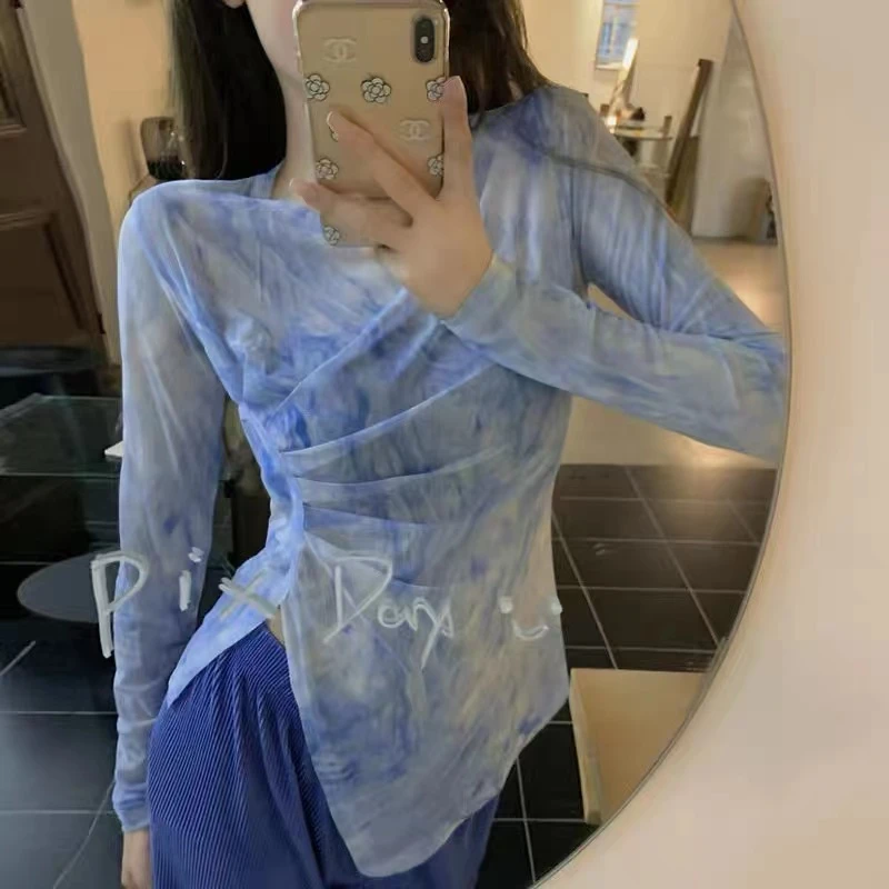 【朱朱家高定】水墨画晕染长袖T恤150-200