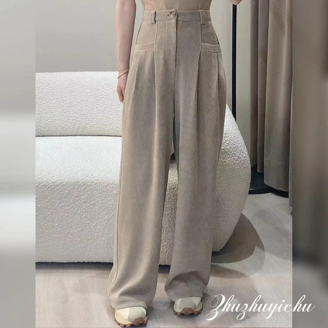 【清仓】裤子女2022秋冬季新款宽松休闲阔腿裤9281