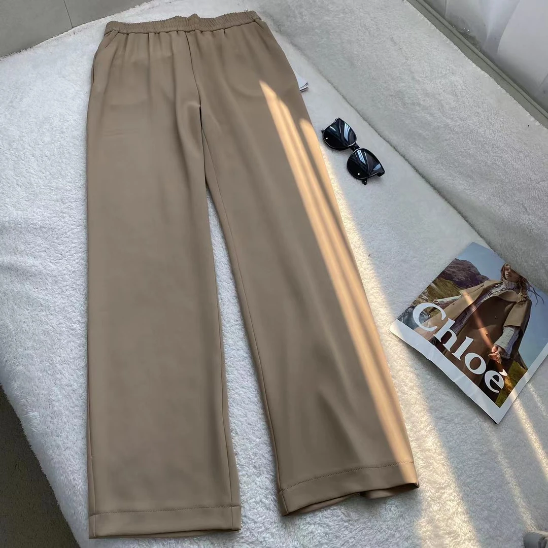 百搭春秋季气质高腰垂感直筒裤C4396