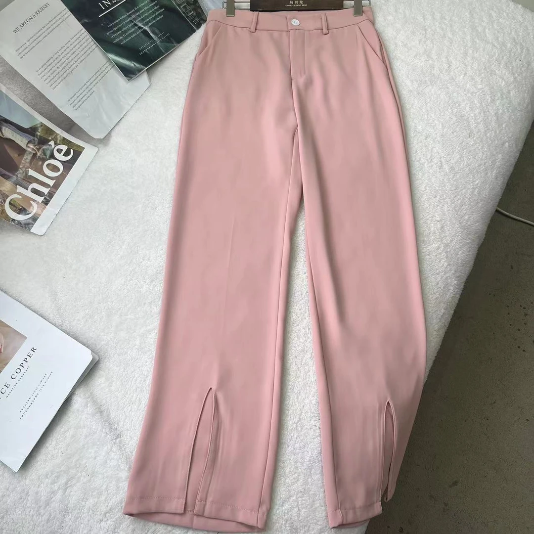 时尚气质款显瘦脚口开叉款西裤C5667