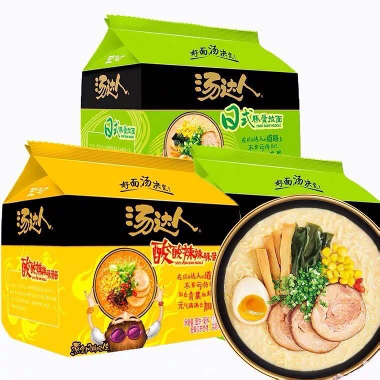 统一汤达人方便面泡面日式豚骨拉面五合一袋装整箱夜宵宿舍速食