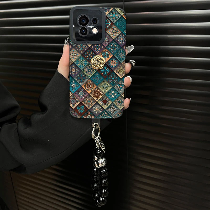 适用【小米11】五彩图腾ins风秋冬皮质创意全包网红防摔手机壳女款