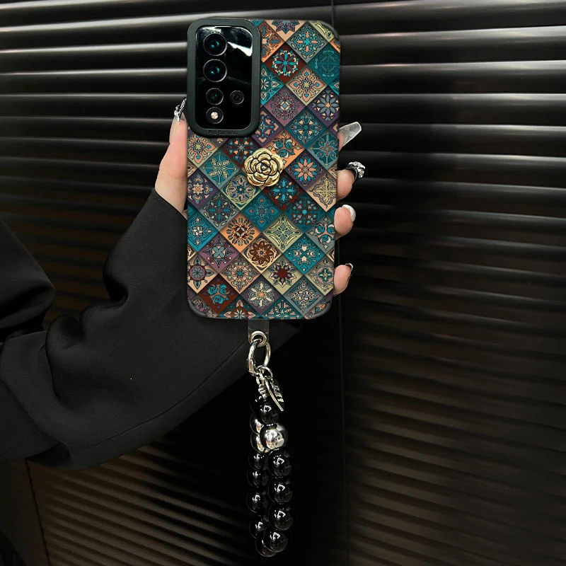 适用【华为nova5pro】五彩图腾ins风秋冬皮质创意全包网红手机壳女