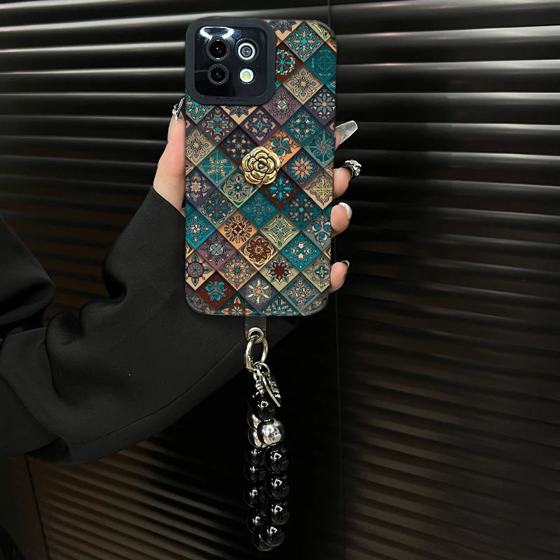 适用【小米11青春版】五彩图腾ins风秋冬皮质创意全包网红手机壳女