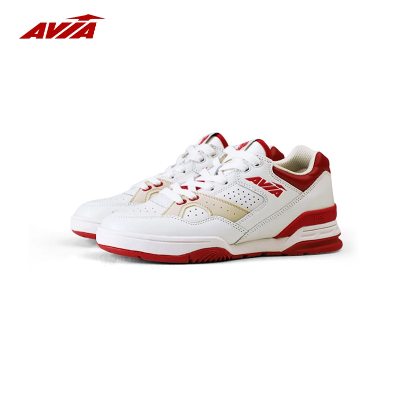 AVIA蔡徐坤同款855L白红情侣低帮时尚百搭耐磨缓震轻量化复古球鞋
