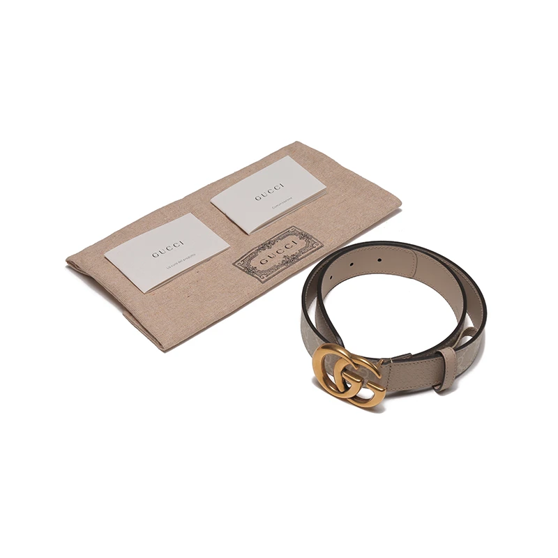 Gucci古驰 女士老花双G带扣板扣式腰带 625839 UULBC