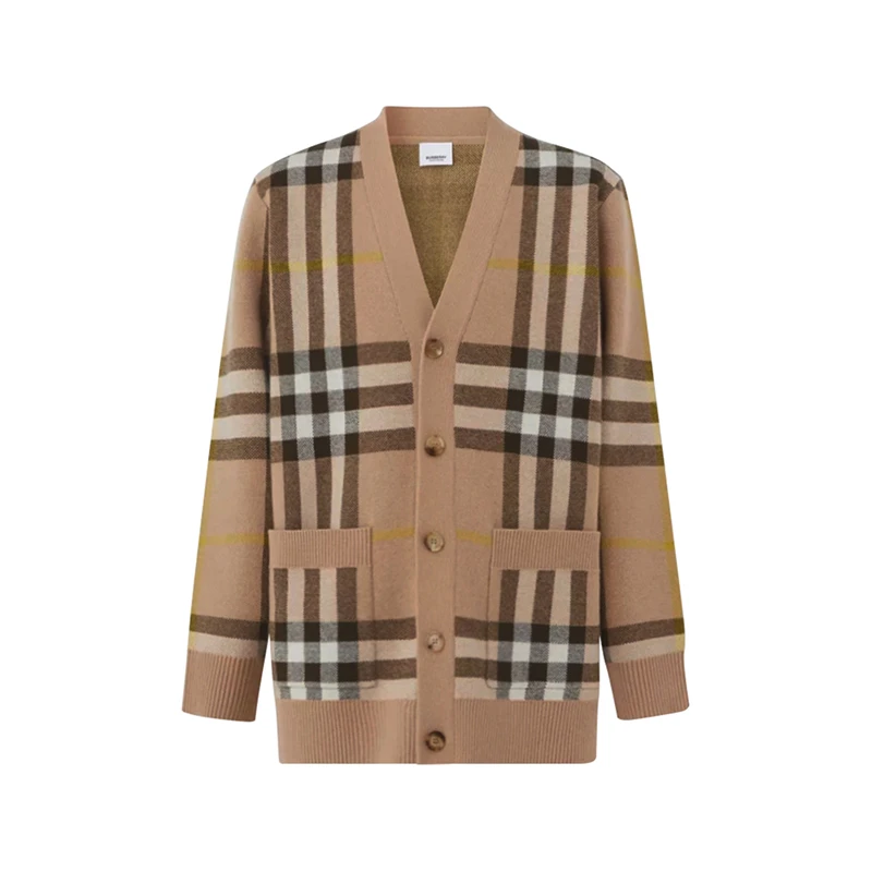 未使用 BURBERRY/博柏利 男款V领长袖针织衫开衫羊毛衫 80540981