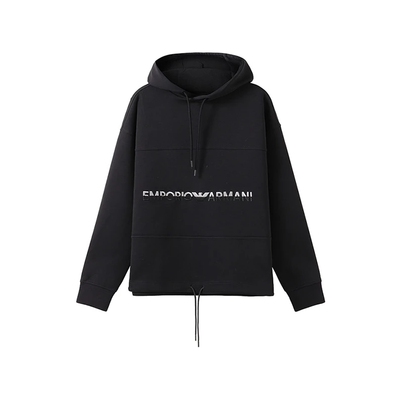 Emporio Armani阿玛尼 男士刺绣LOGO宽松版连帽卫衣 6R1MCM 1JHSZ