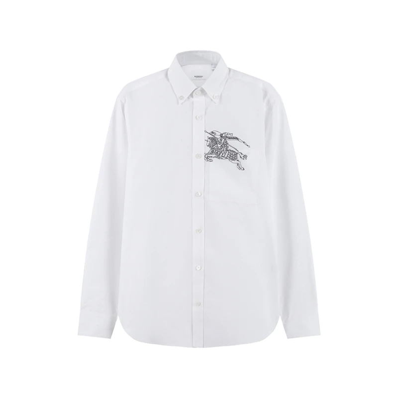 Burberry巴宝莉/博柏利 男款马术徽标刺绣休闲长袖衬衫 80705021
