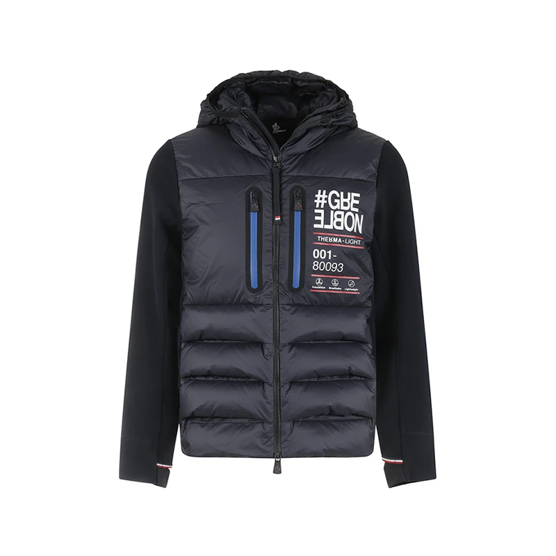 Moncler盟可睐/蒙口 男士衬垫半羽绒连帽拉链夹克 8G00035 80093