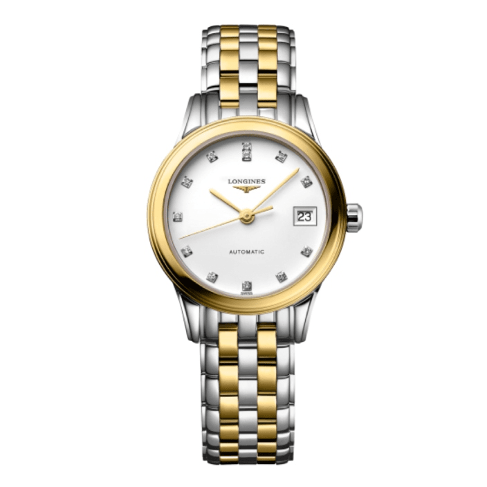 99新 Longines/浪琴 军旗274/26mm/金盘钻刻机械女士表/公价16800