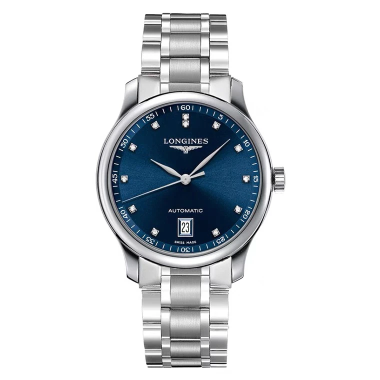 99新 Longines/浪琴 名匠628/38.5mm/蓝盘钻刻机械男表/公价21300