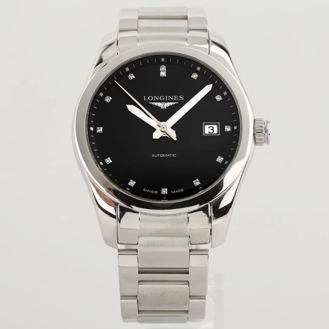 99新 Longines/浪琴 康铂785/40mm/黑盘夜光机械男士表/