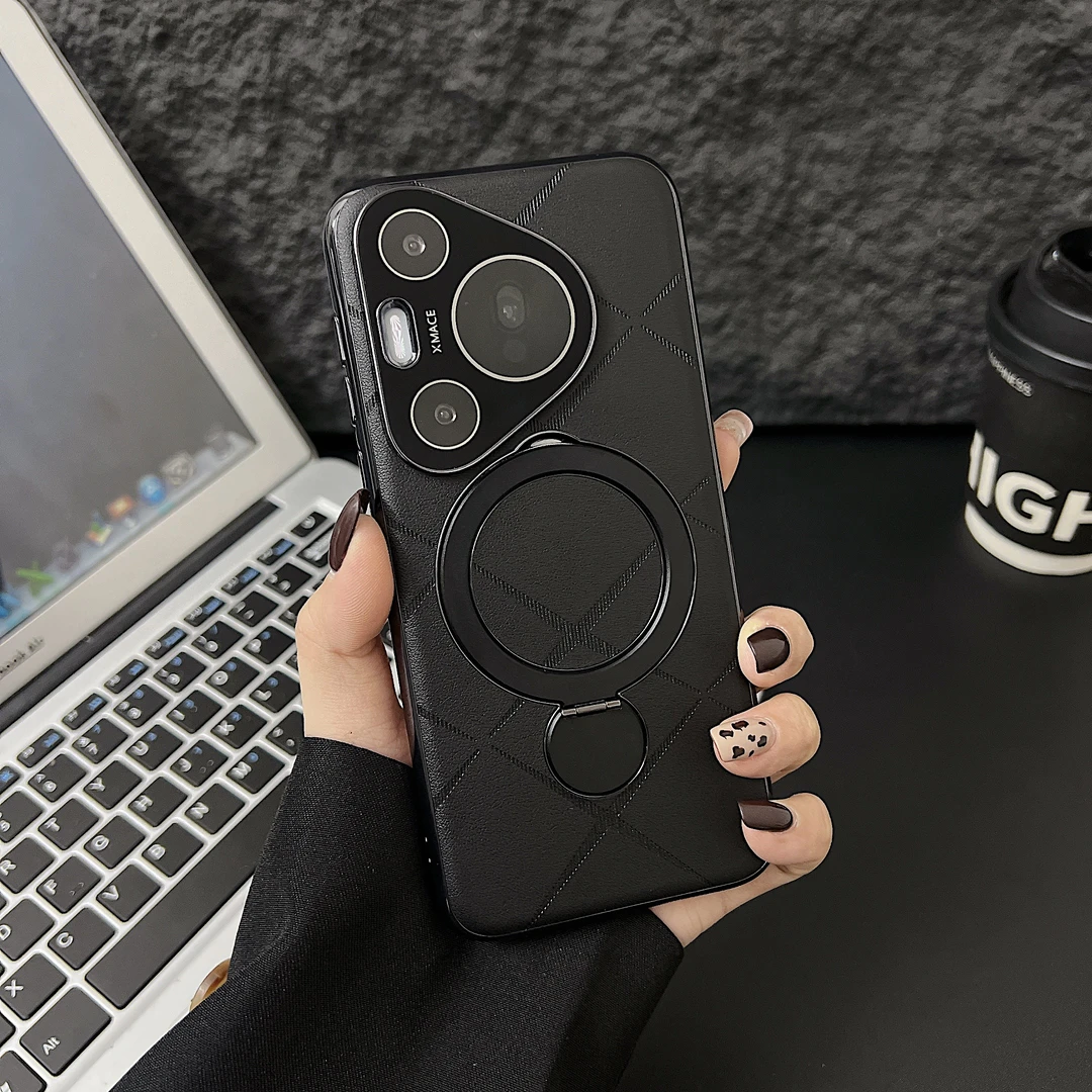 适用华为pura70磁吸支架手机壳新款70Pro镜头全包70ultra超薄防摔