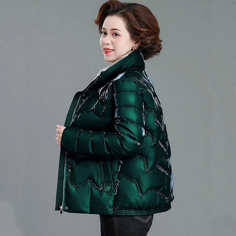 波司澄户外羽绒服女高档羽绒棉服亮面免洗棉衣妈妈40到50岁外套女