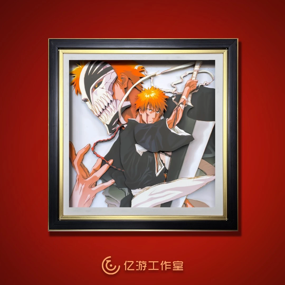 死神系列黑崎一护单人3D立体手工画挂画装饰画手办桌搭送礼物动漫