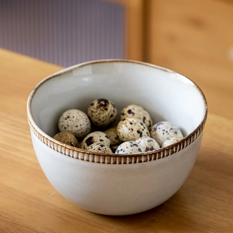 大号吃饭碗古朴风陶瓷沙拉碗家用一人食喝汤碗菜碗微瑕