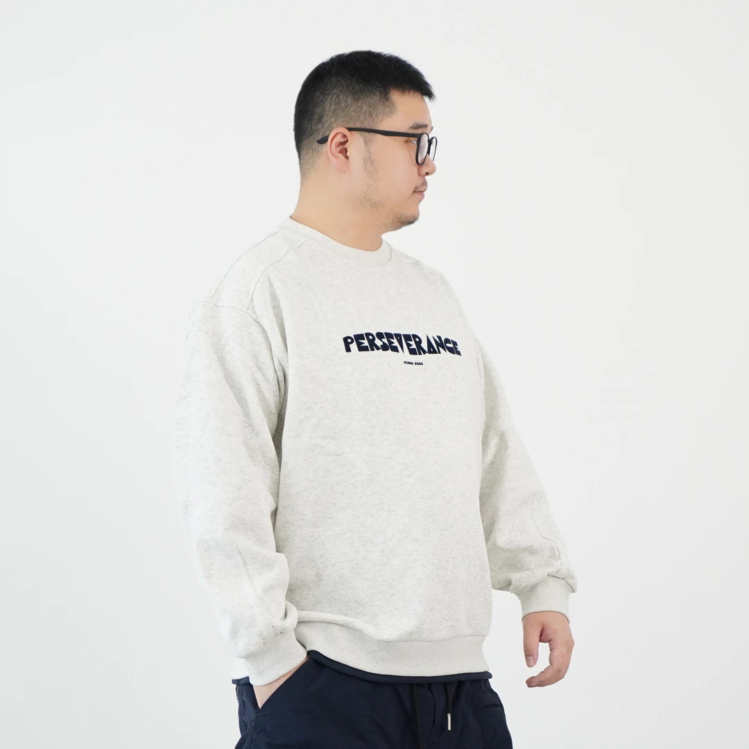 5色。假两件24秋季新品男士卫衣宽松印花长袖撞色圆领套头27-WY602