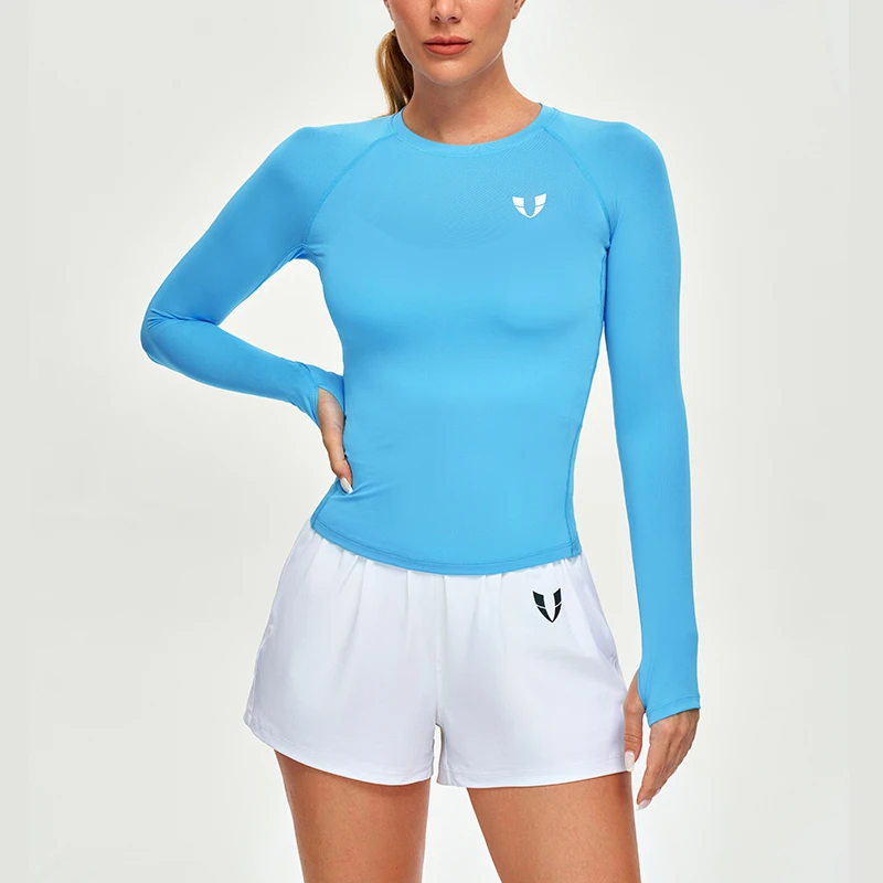 S马甲线健身运动长袖女上衣户外训练骑行修身跑步瑜伽服F2411C600