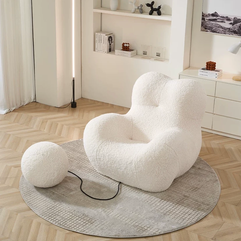 YOUKA 妈妈的怀抱懒人沙发网红奶油风客厅单人沙发椅设计师休闲椅