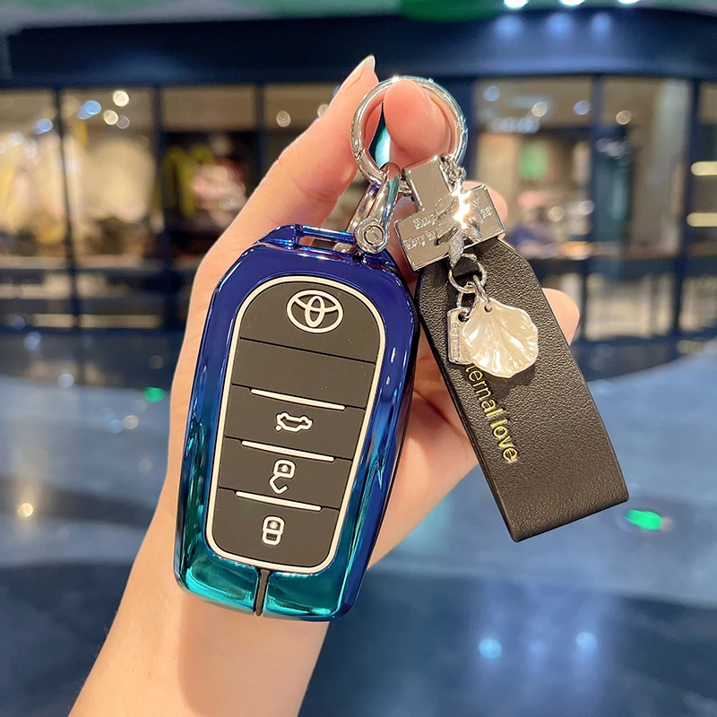 适用丰田车钥匙套皇冠汉兰达卡罗拉锐放锋兰达霸道普拉多车壳包扣