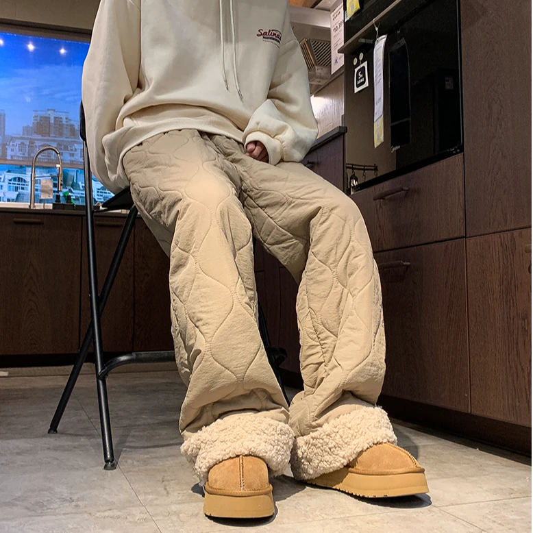 棉裤男款加厚直筒冬季外穿休闲保暖东北防寒宽松直筒裤子防风冬天