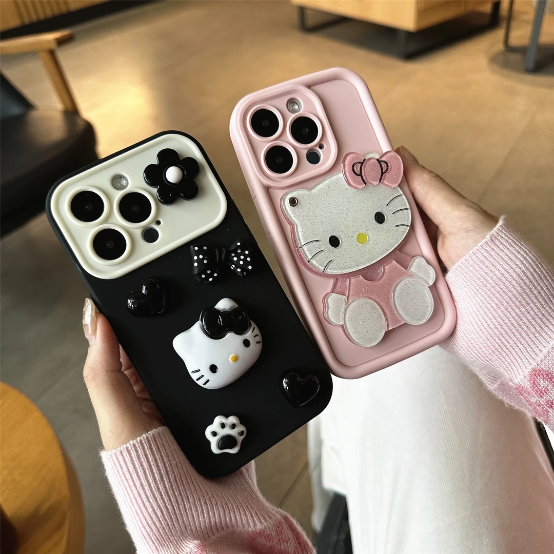 BANCA可爱立体Kitty猫苹果15手机壳iPhone13/14promax防摔12全包x