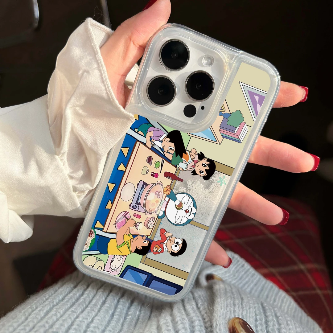 KEWU卡通可爱流沙大雄A梦苹果14/15手机壳iPhone13promax12防摔11