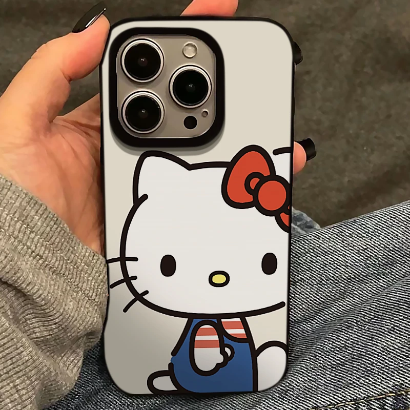 KEWU背带裤大头KT猫适用iPhone15/14promax手机壳苹果13果冻壳12