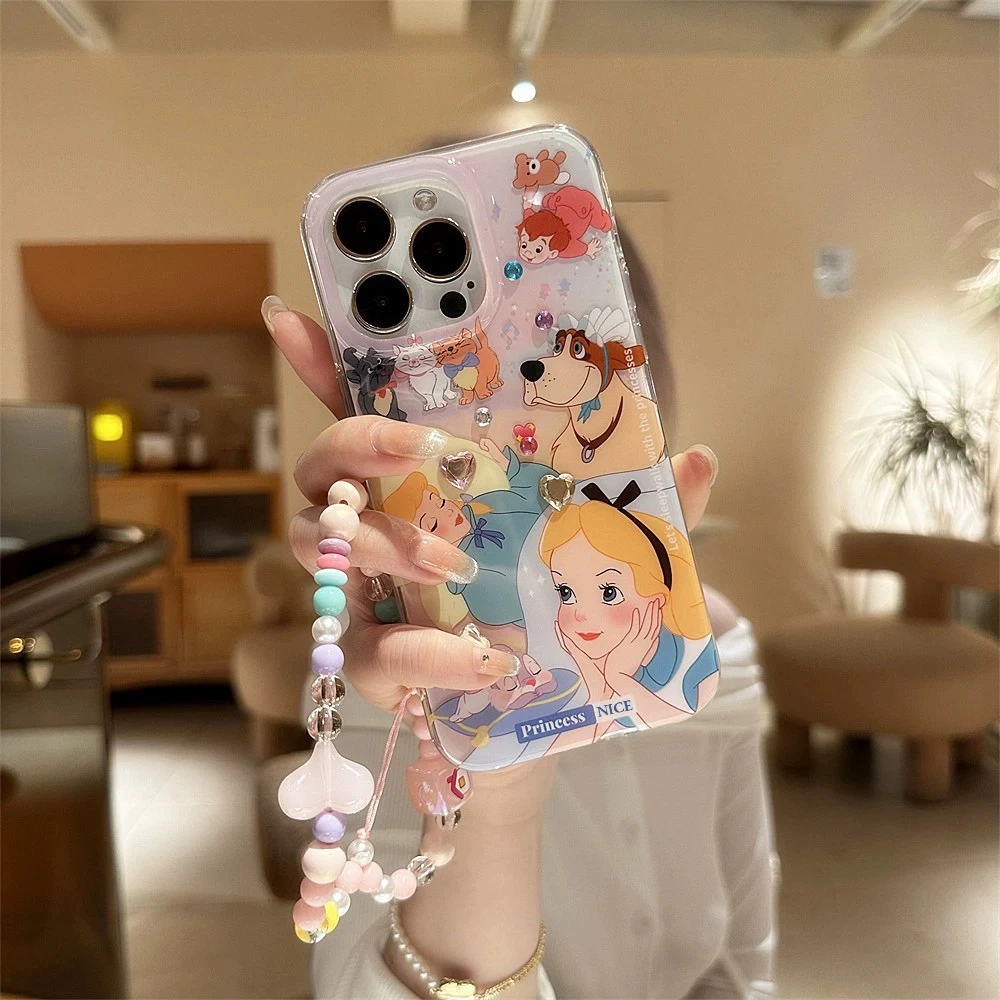 KEWU爱丽丝公主苹果14/15ProMax手机壳iPhone13/12少女心xs闪钻xr