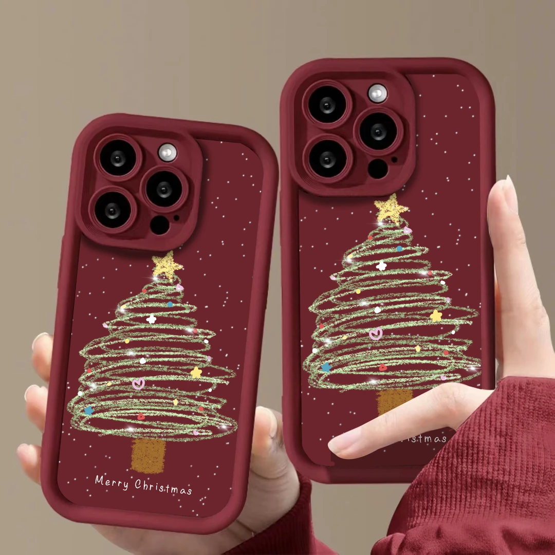 KEWU彩绘圣诞树适用iphone15/13/12苹果14手机壳华为vivo小米oppo