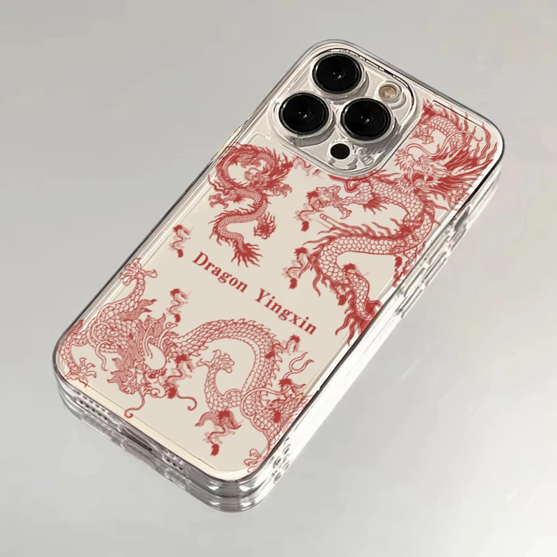 金龙贺岁国风苹果15手机壳iPhone13套14promax高级12透明11软套男