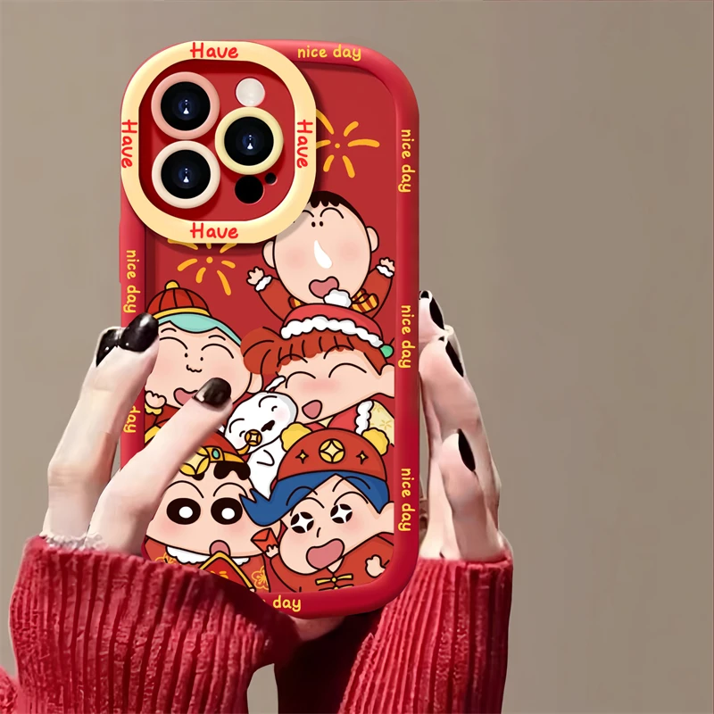KEWU新年蜡笔小新适用iphone15/13苹果14手机壳华为vivo小米oppo