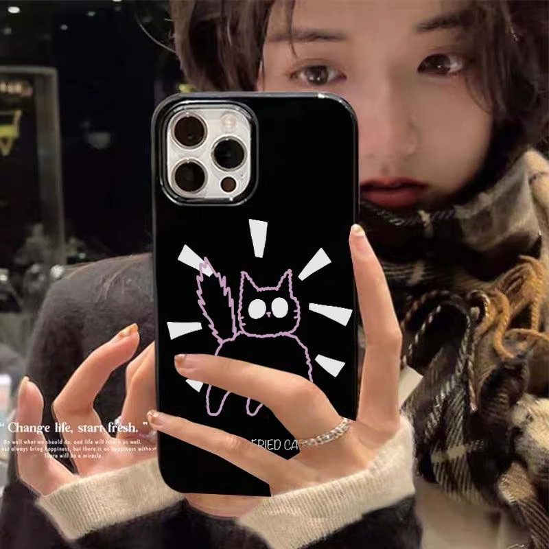 KEWU潮酷惊讶猫咪适用苹果15手机壳iphone13/14promax新款12防摔