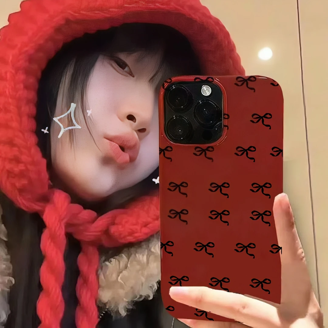 KEWU圣诞ins风蝴蝶结苹果15手机壳iphone13/14promax防摔12高级11