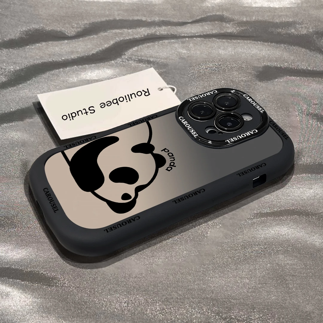 KEWU可爱熊猫适用iphone15/13苹果14手机壳华为vivo小米oppo软套