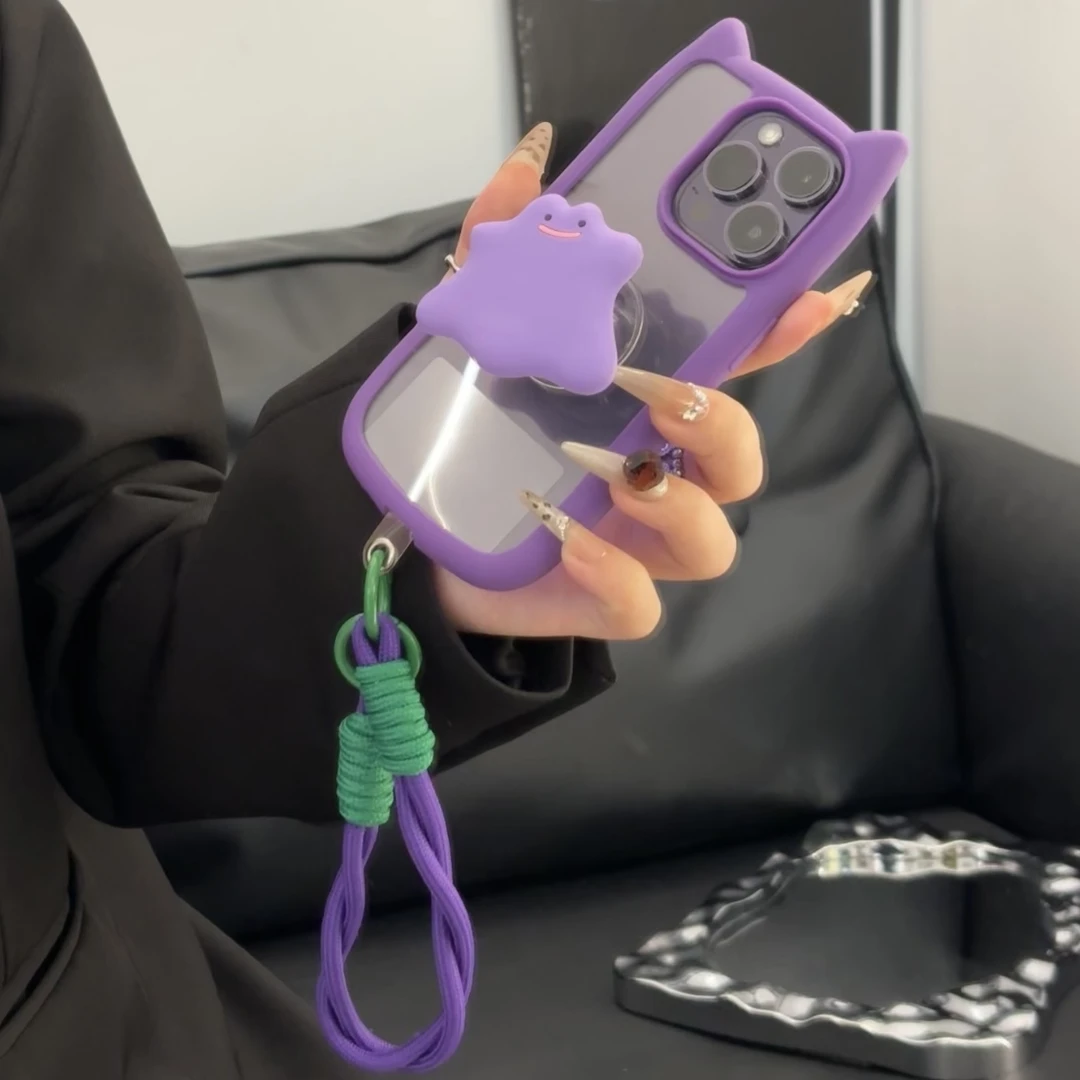 可爱支架手提猫耳朵适用苹果15手机壳iPhone14promax女13防摔壳12