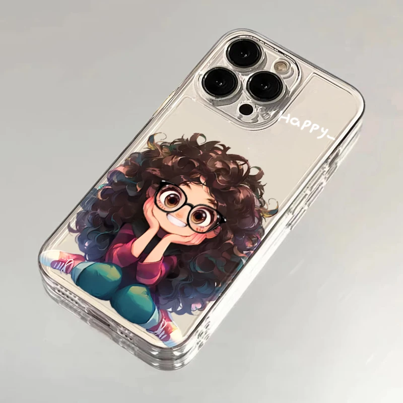 KEWU黑框眼镜女孩苹果vivo小米oppo华为iPhone14/15手机壳太空壳
