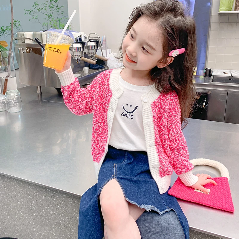 【直播专享】女童针织开衫中小儿童宝宝洋气春秋季毛衣上衣K2315