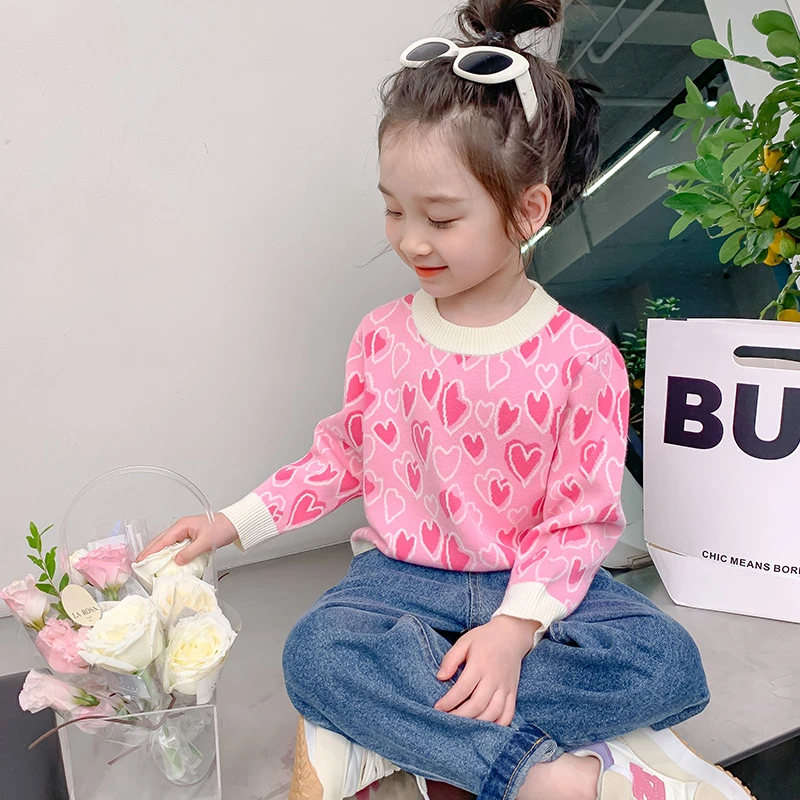 【粉丝专享】女童毛衣秋冬加绒新款儿童圆领针织衫宝宝上衣T2331