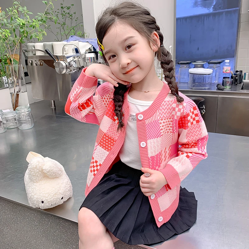 【直播专属】女童毛衣开衫外套加绒新款秋季韩版休闲儿童潮K2325
