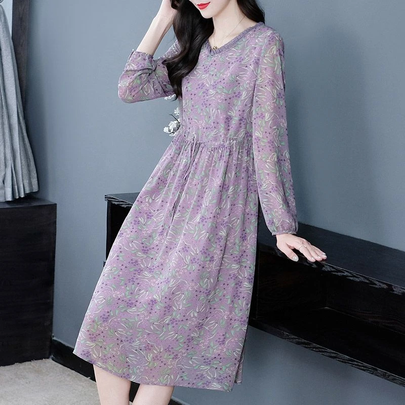 碎花抽绳收腰连衣裙 230530