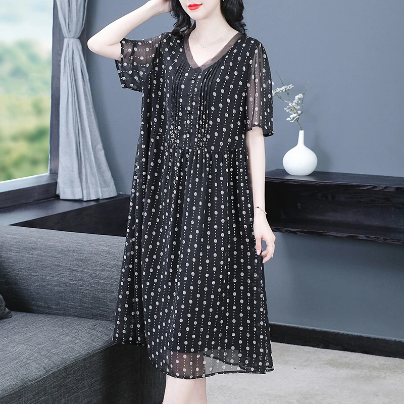 夏季V领连衣裙240359