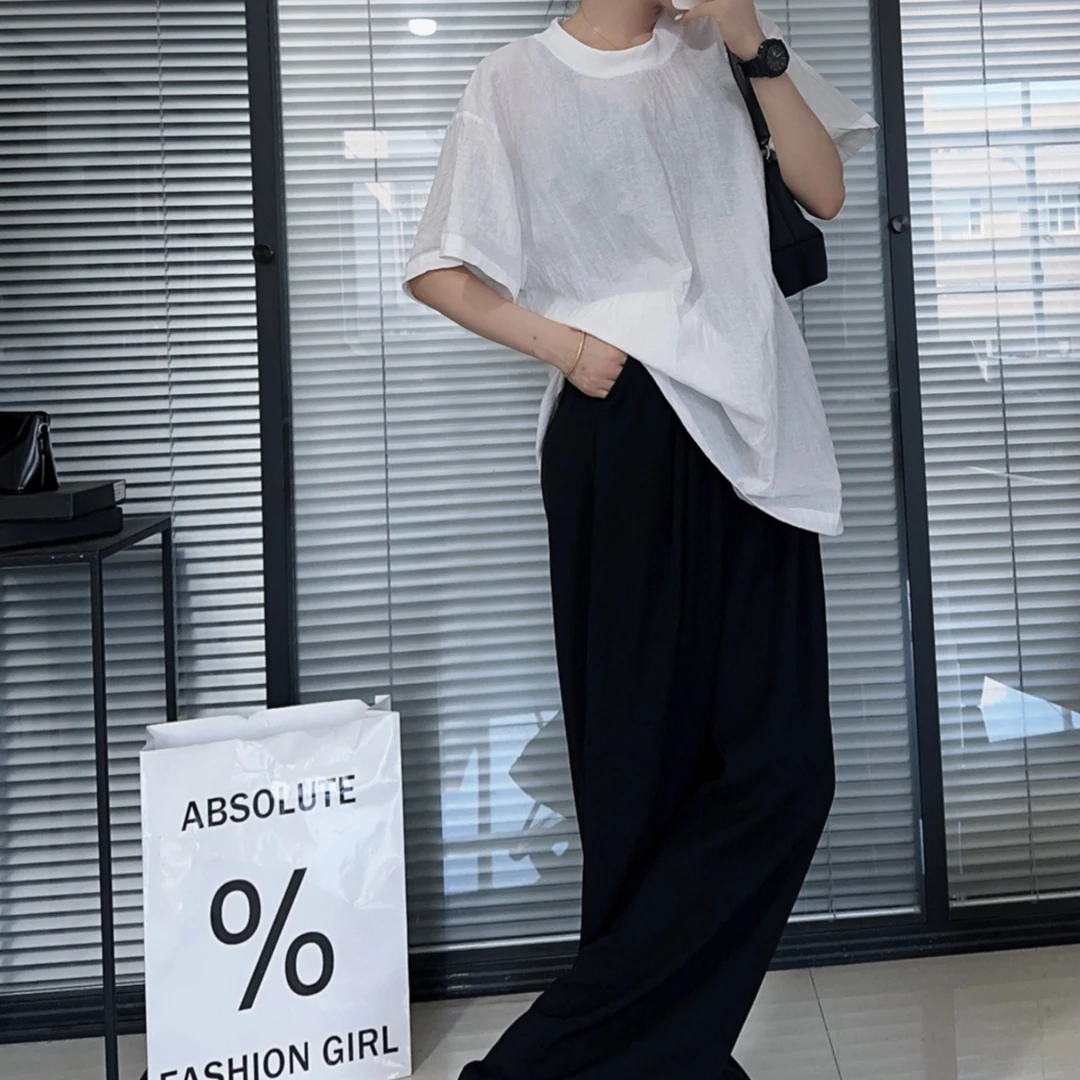 原创2024年夏天棉麻简约百搭休闲纯色短袖韩版宽松新款麻T恤上衣