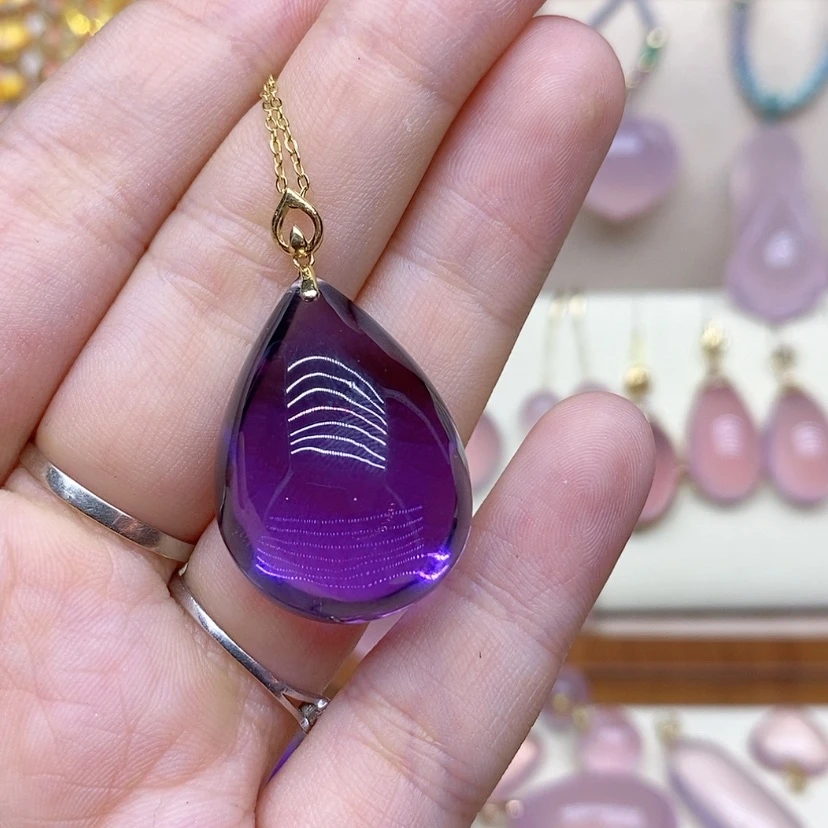 【闪购商品】水晶吊坠(赠链)18K金镶嵌