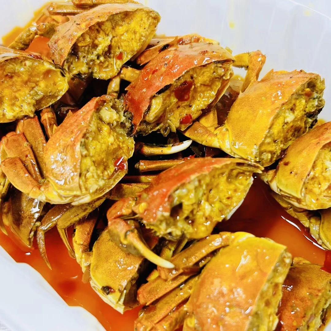 香辣蟹麻辣切蟹即食500g盒装 小螃蟹熟食小海鲜 顺丰包邮