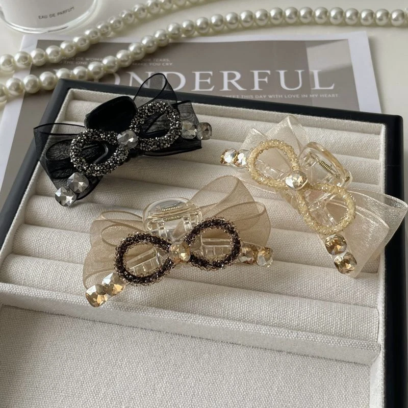 超仙轻奢高级感AB面碎钻防滑7cm小抓夹刘海夹发夹头饰