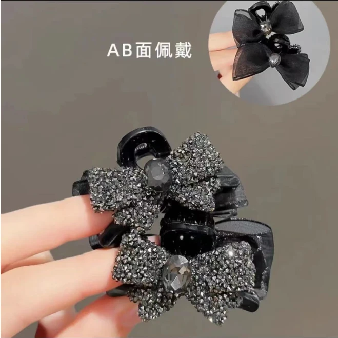 AB面小号蝴蝶结刘海夹女侧边碎发公主头4cm抓夹固定发夹